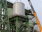 BorsodChem Rt. Klór Üzem: TK-501 E oldó tartály helyszíni beemelése